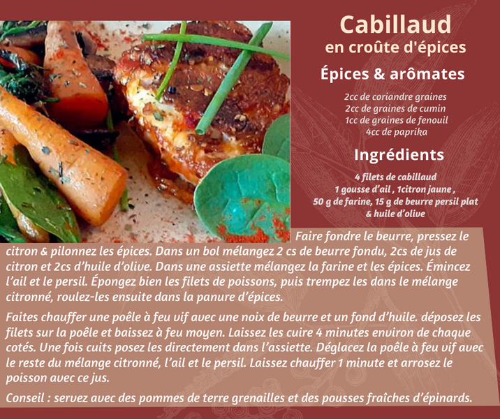 Cabillaud en croûte d'épices